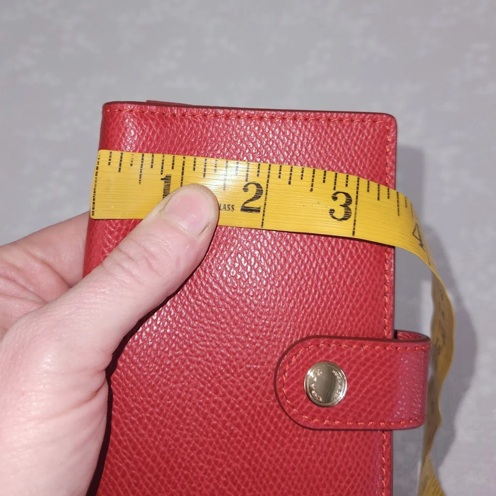 COACH Crossgrain Red Leather Phone Clutch Wristlet
